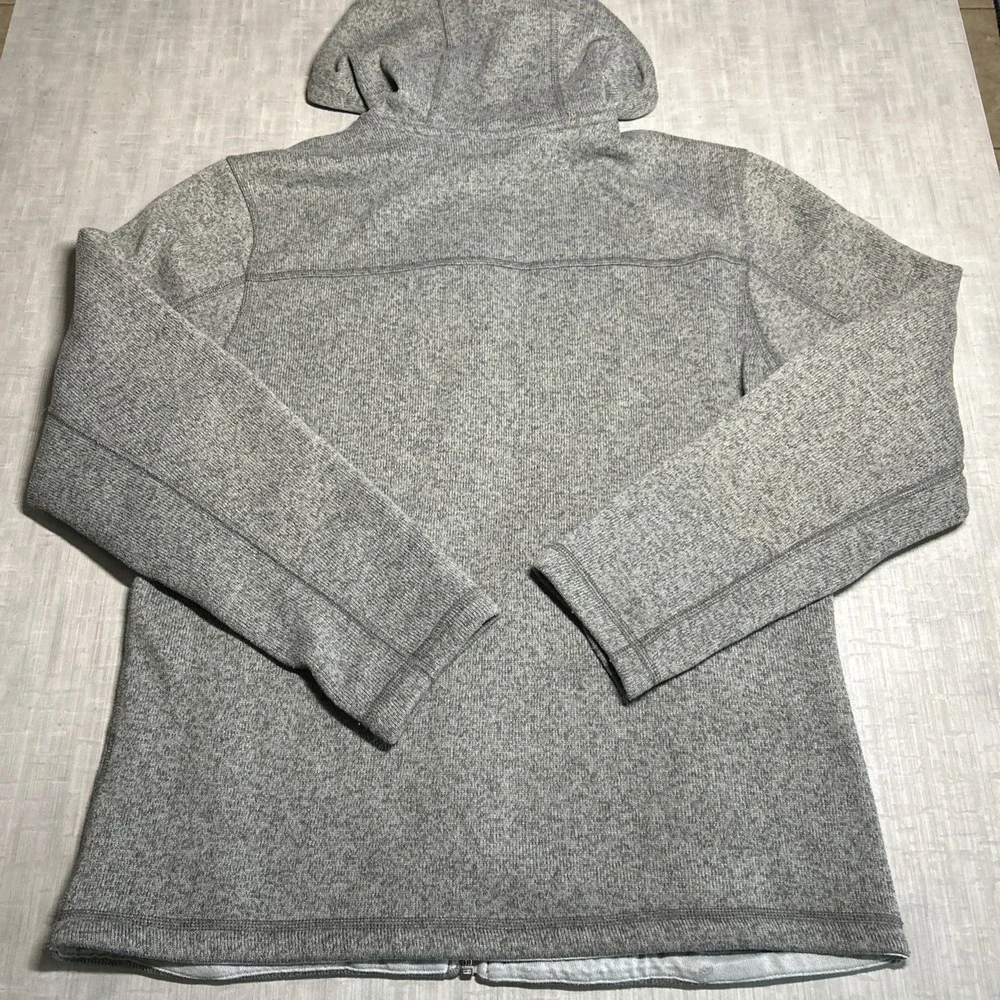 The North Face Mens Medium Hooded Fleece Jacket Gray Full Zip Pockets NF0A3O5J
